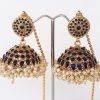 Antique Collar Kemp Necklace & Broad Umbrella Jhumka Set - Image 5