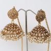 Antique Collar Kemp Necklace & Broad Umbrella Jhumka Set - Image 3