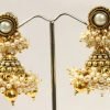 Antique Pearl Cluster Necklace & Jhumka Set - Image 4