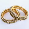 Antique White Stone & Gold Ball Kadas