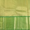 Bright Sky Blue & Lime Green Pure Kanchipuram Silk Saree - Image 3