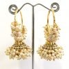 Medium Sized Pearl Cluster Hoop Jhumkas - Image 2