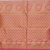 Off White & Peach Pink Pure Kanchipuram Silk Saree - Image 5