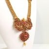 Ornate Double Peacock Kemp Haaram with Matching Jhumkas