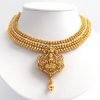 Ornate Lakshmi Pendant Attigai with Matching Jhumkas - Image 2