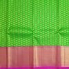 Parrot Green & Hot Pink Handloom Pure Kanchipuram Silk Saree - Image 4