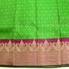 Parrot Green & Jewel Pink Handloom Pure Kanchipuram Silk Saree - Image 3