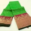 Parrot Green & Jewel Pink Handloom Pure Kanchipuram Silk Saree - Image 2