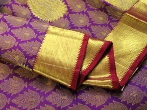 Purple Brocade Pure Kanchipuram Silk Saree